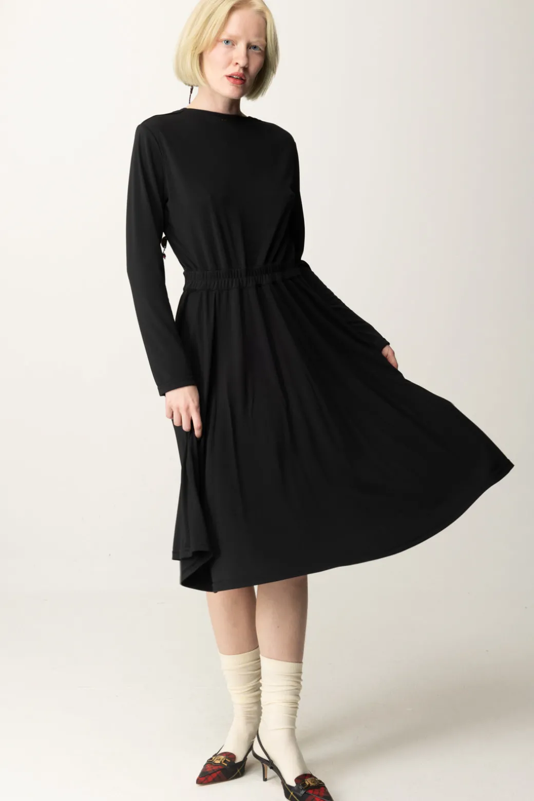 Donna Twin-set Abito Longuette In Jersey Crêpe
