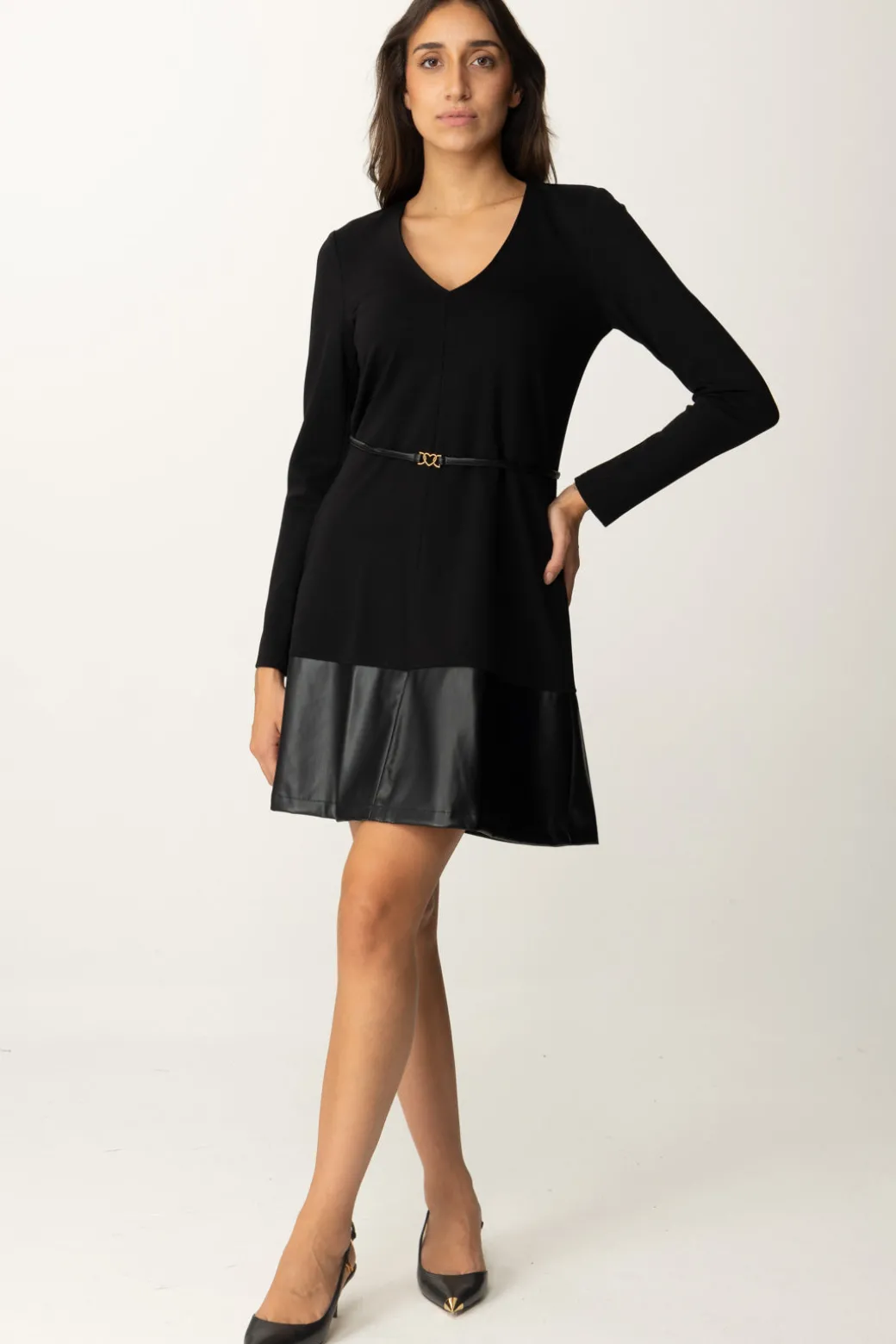 Donna Twin-set Abito Lungo In Maglia con Cintura