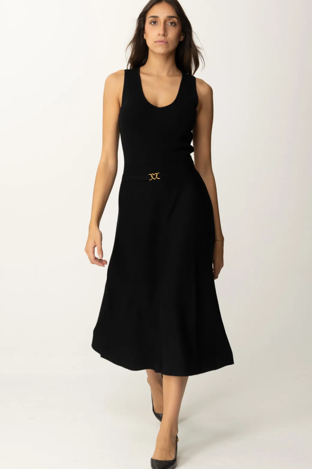 Donna Twin-set Abito Lungo In Misto Viscosa Stretch