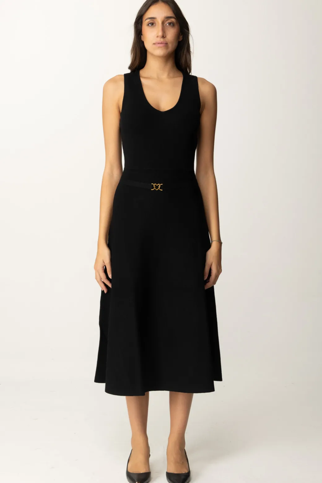 Donna Twin-set Abito Lungo In Misto Viscosa Stretch