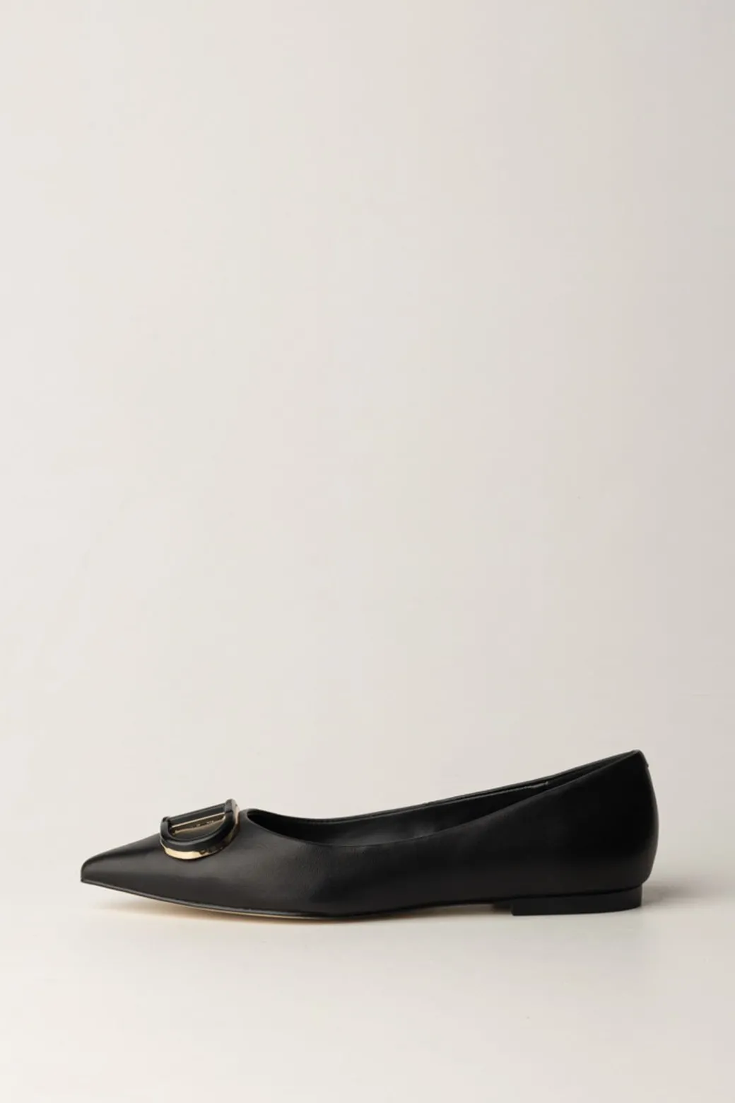 Donna Twin-set Ballerine In Pelle con Punta Sfilata