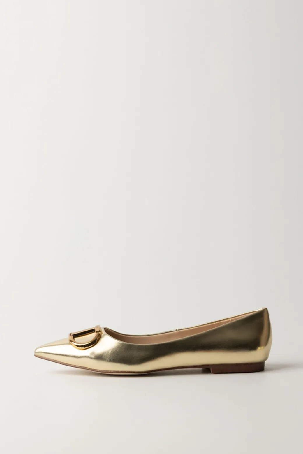 Donna Twin-set Ballerine In Pelle Laminata