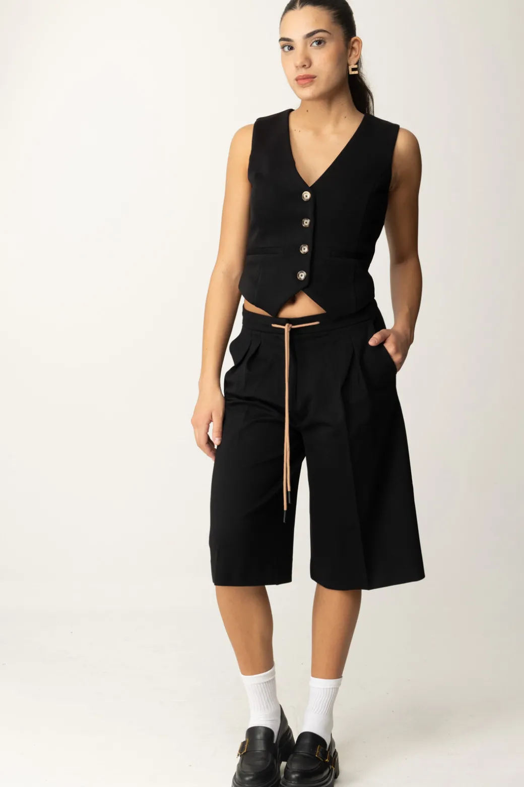 Donna Twin-set Bermuda con Coulisse
