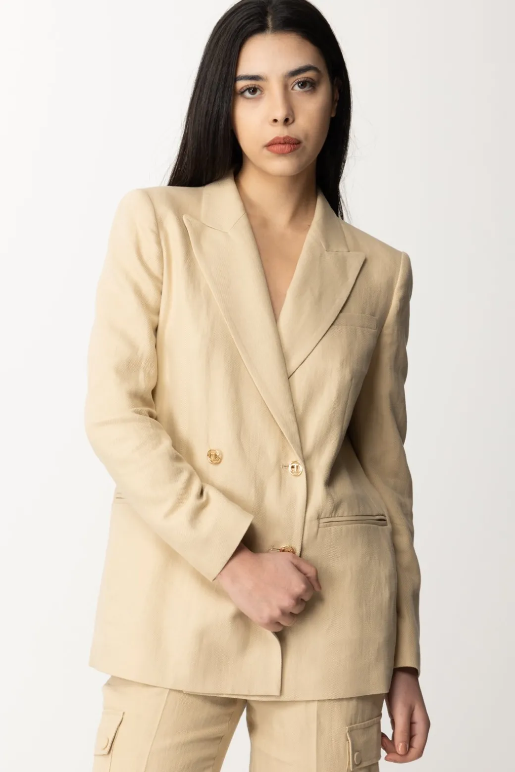Donna Twin-set Blazer In Lino e Cotone