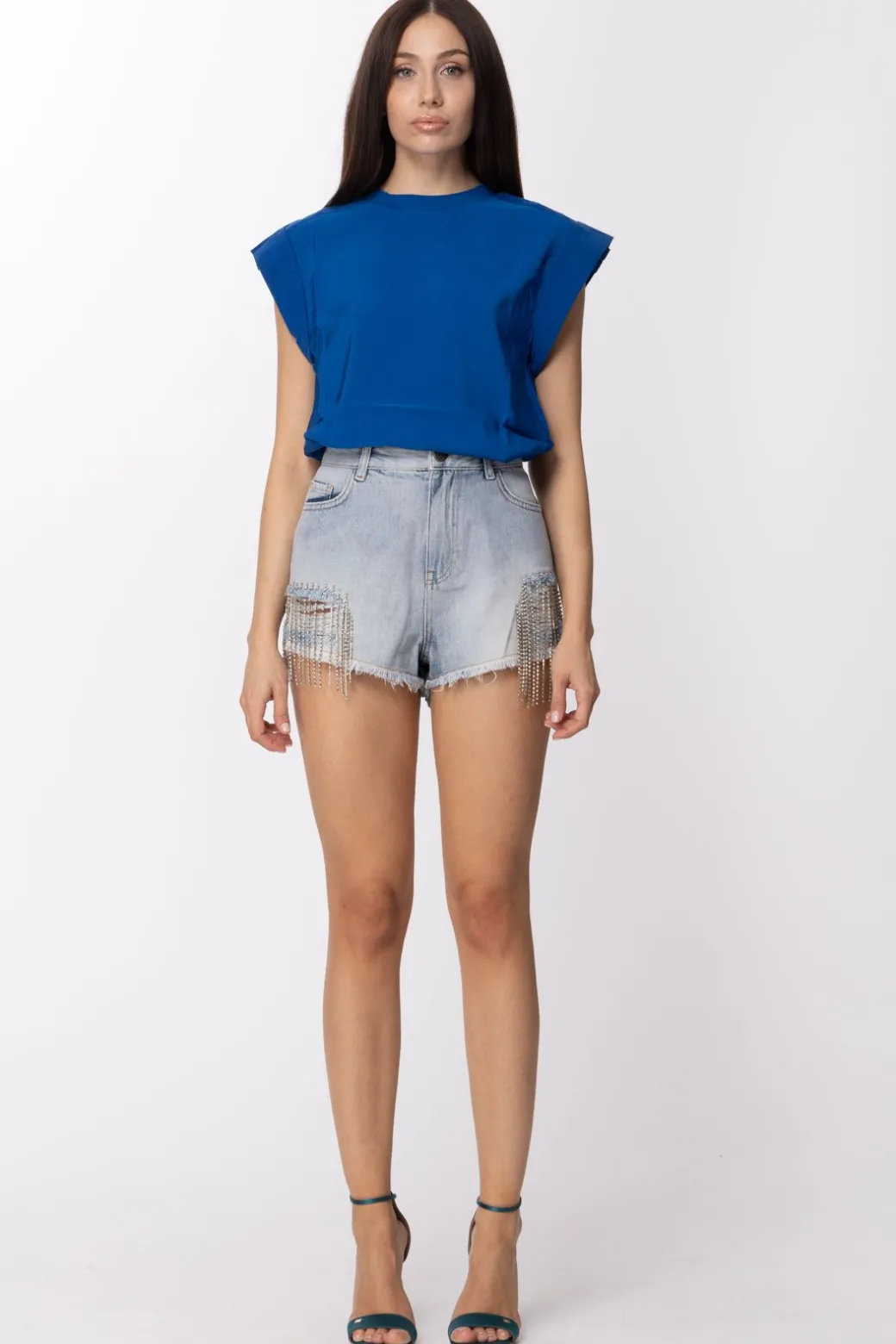 Donna Twin-set Blusa con Risvolti In Tripla Georgette