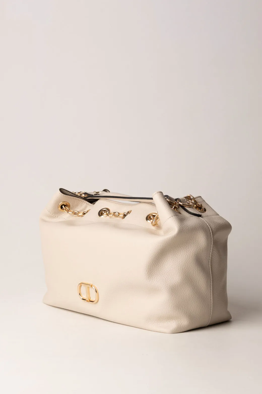 Donna Twin-set Borsa a Secchiello Morbida con Logo