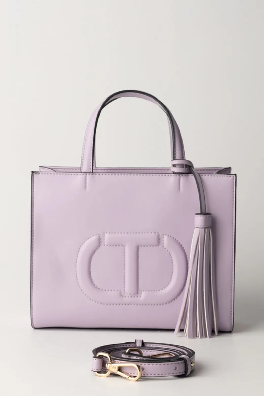Donna Twin-set Borsa a Tracolla In Paglia e Pelle
