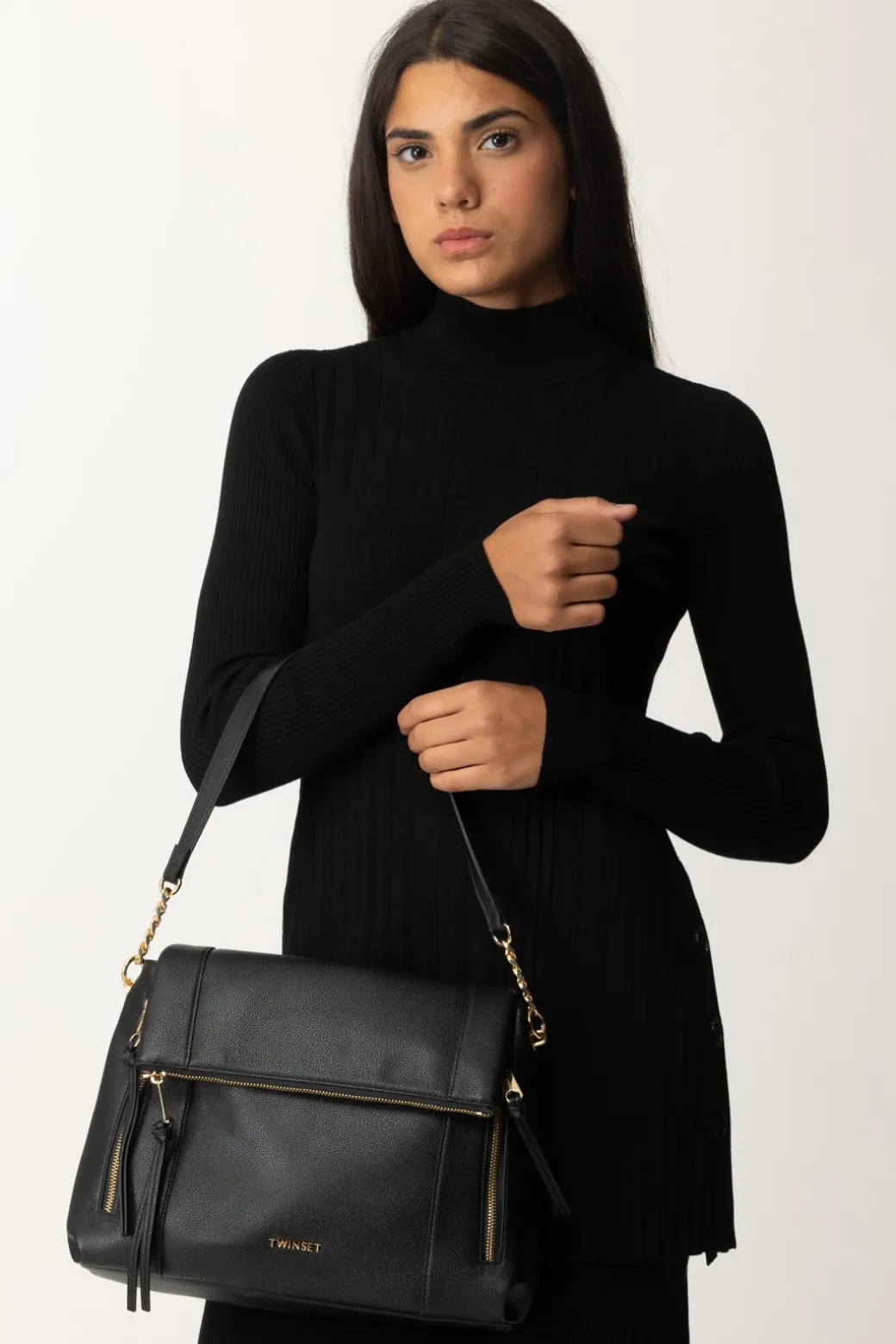Donna Twin-set Borsa Hobo con Zip