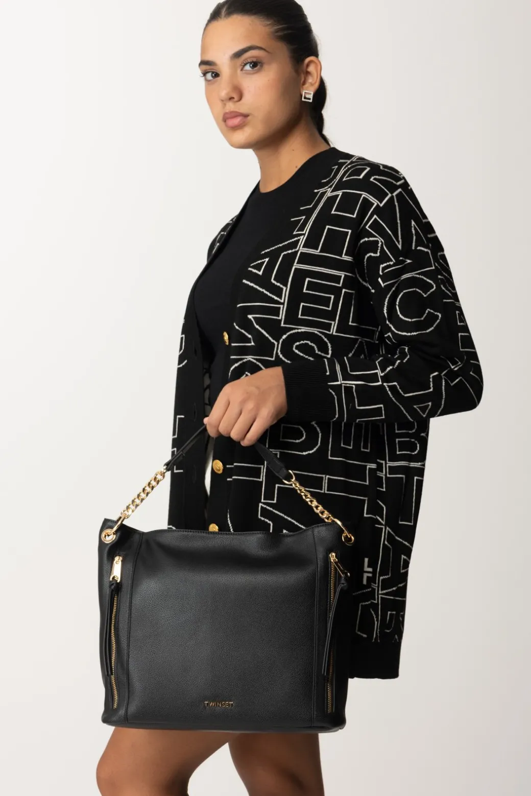 Donna Twin-set Borsa Shopper Traforata