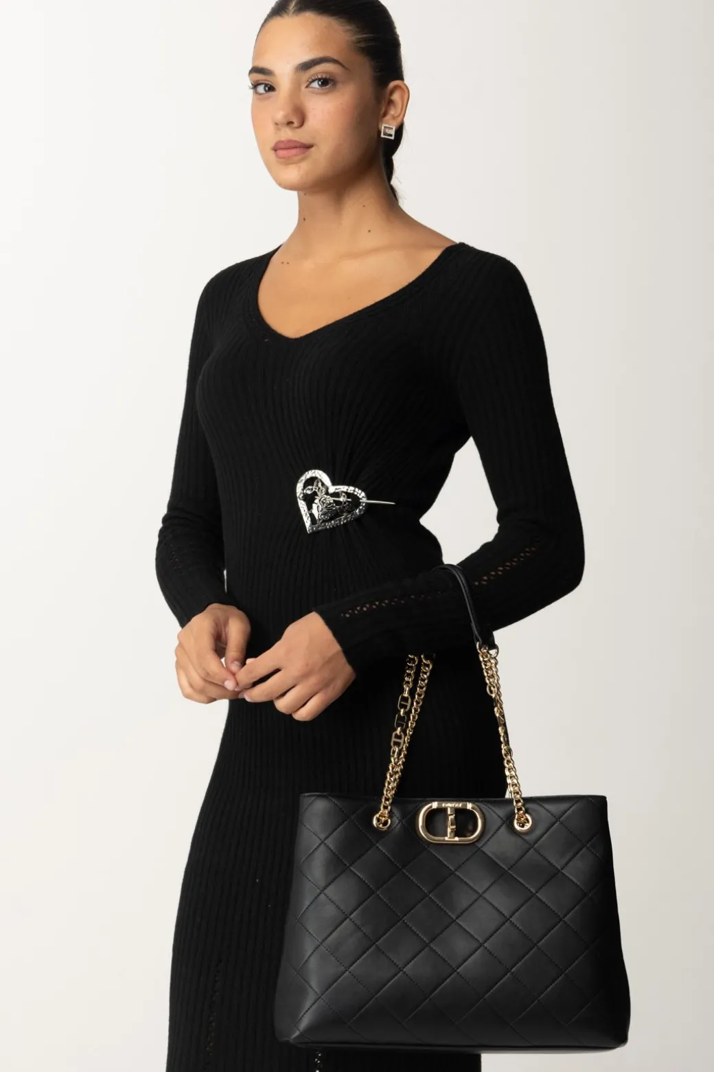 Donna Twin-set Borsa Shopper Trapuntata