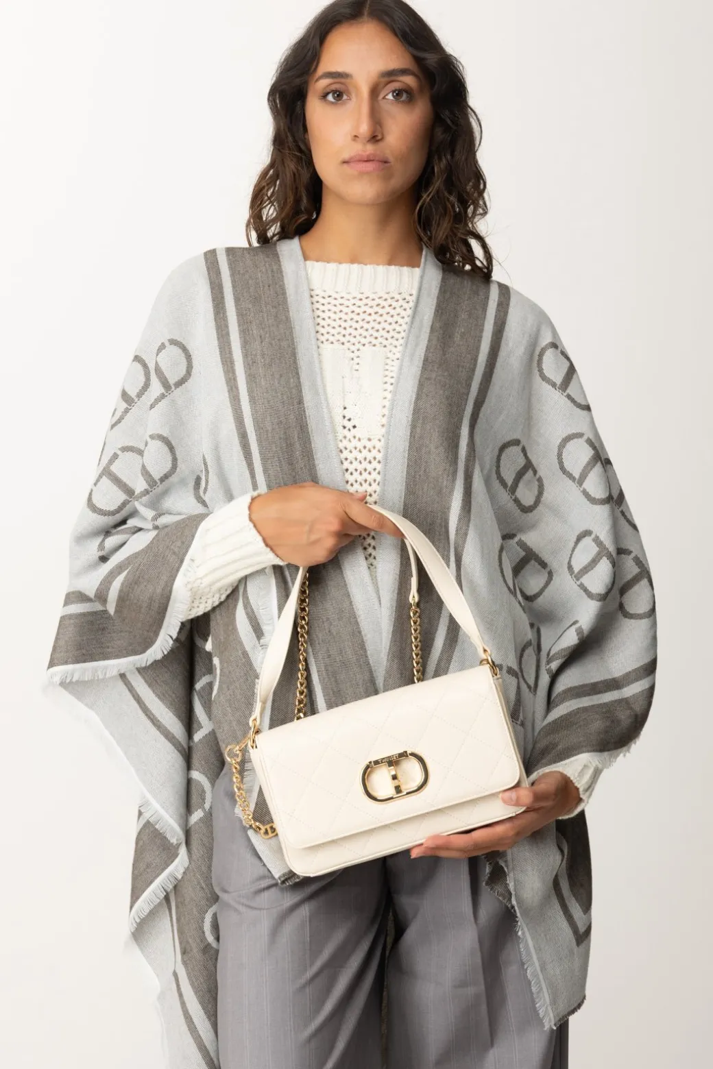 Donna Twin-set Borsa Trapuntata con Tracolla Rimovibile