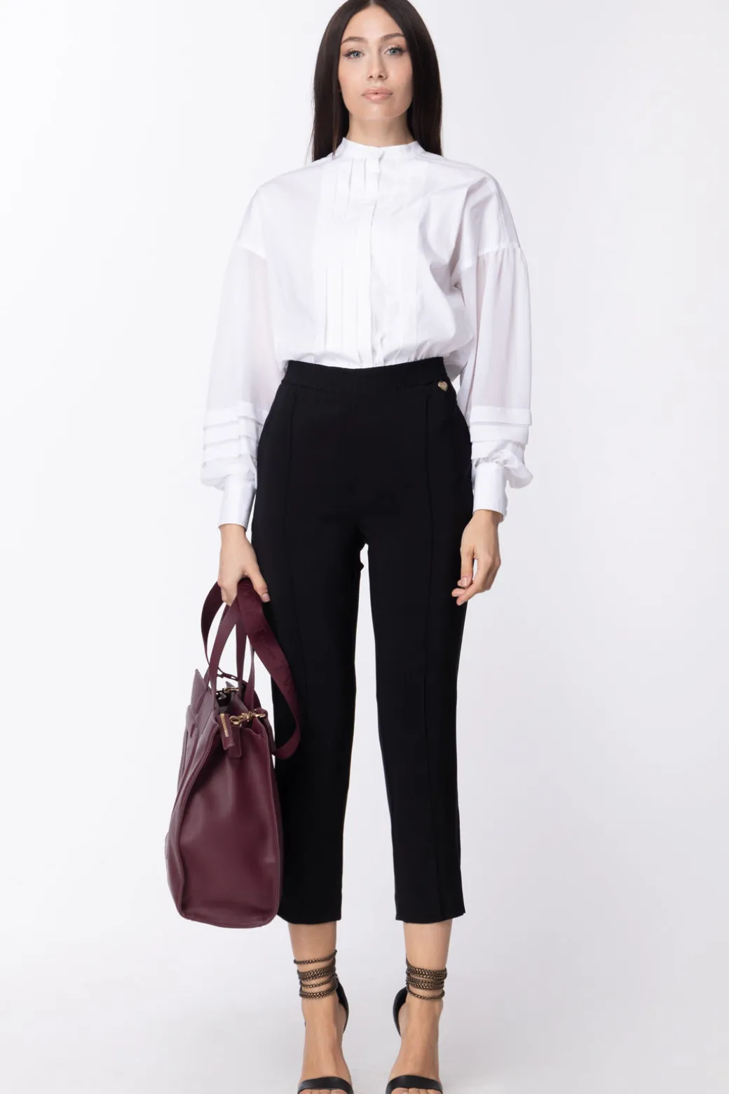 Donna Twin-set Camicia con Maniche Trasparenti
