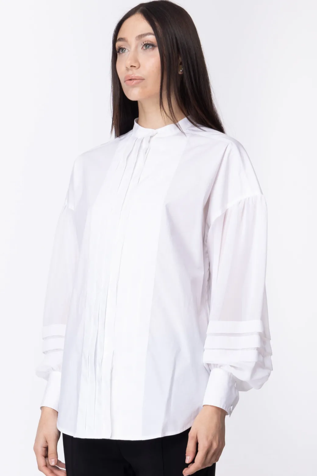 Donna Twin-set Camicia con Maniche Trasparenti