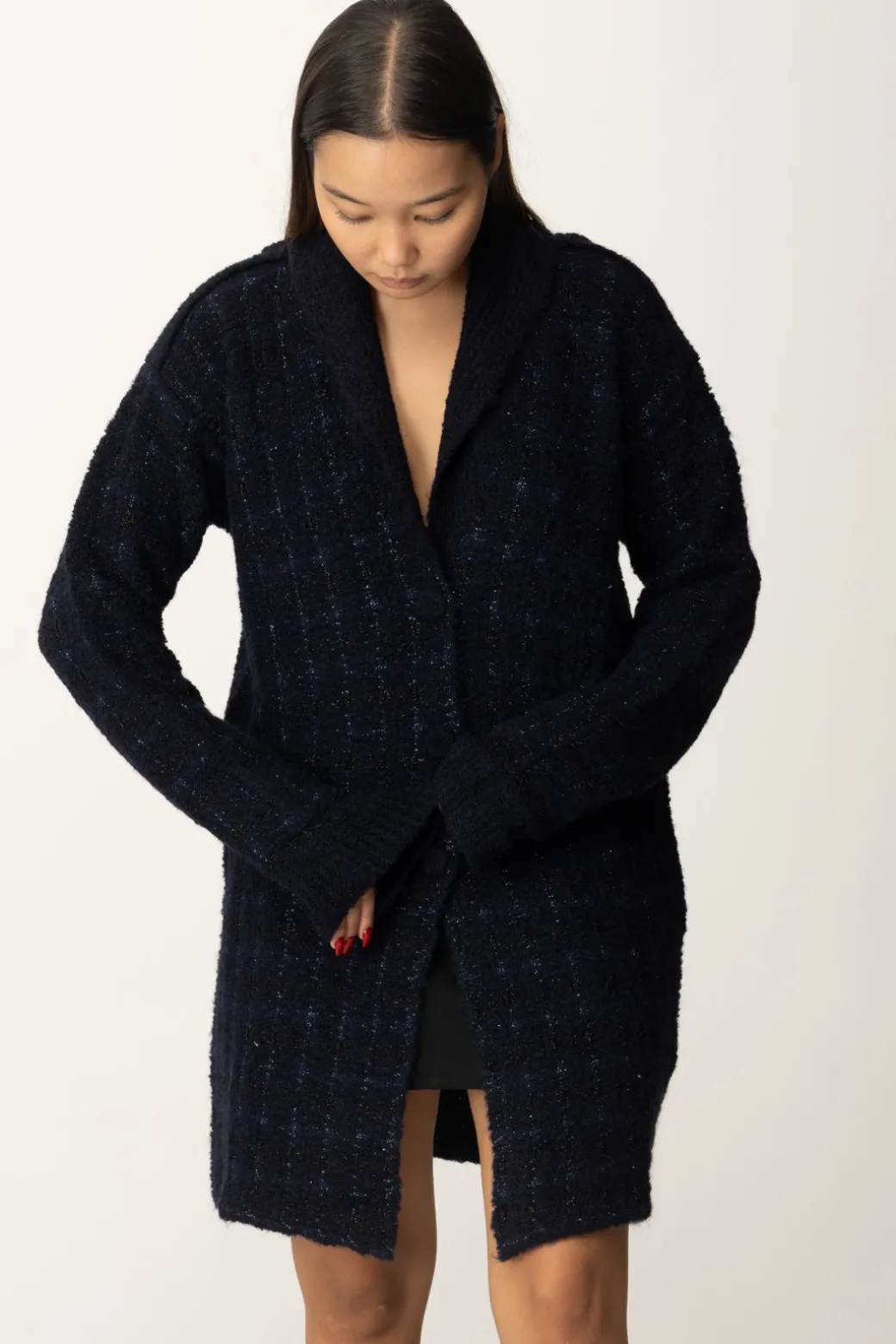 Donna Twin-set Cappotto Bouclè In Lurex