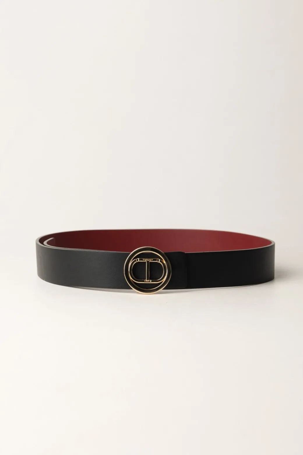 Donna Twin-set Cintura In Similpelle con Logo Oval T