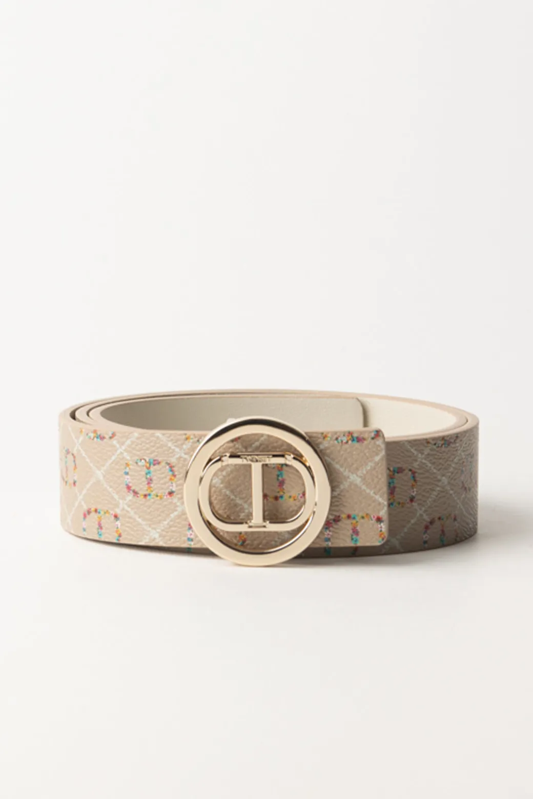 Donna Twin-set Cintura Reversibile con Stampa Loghi Oval T