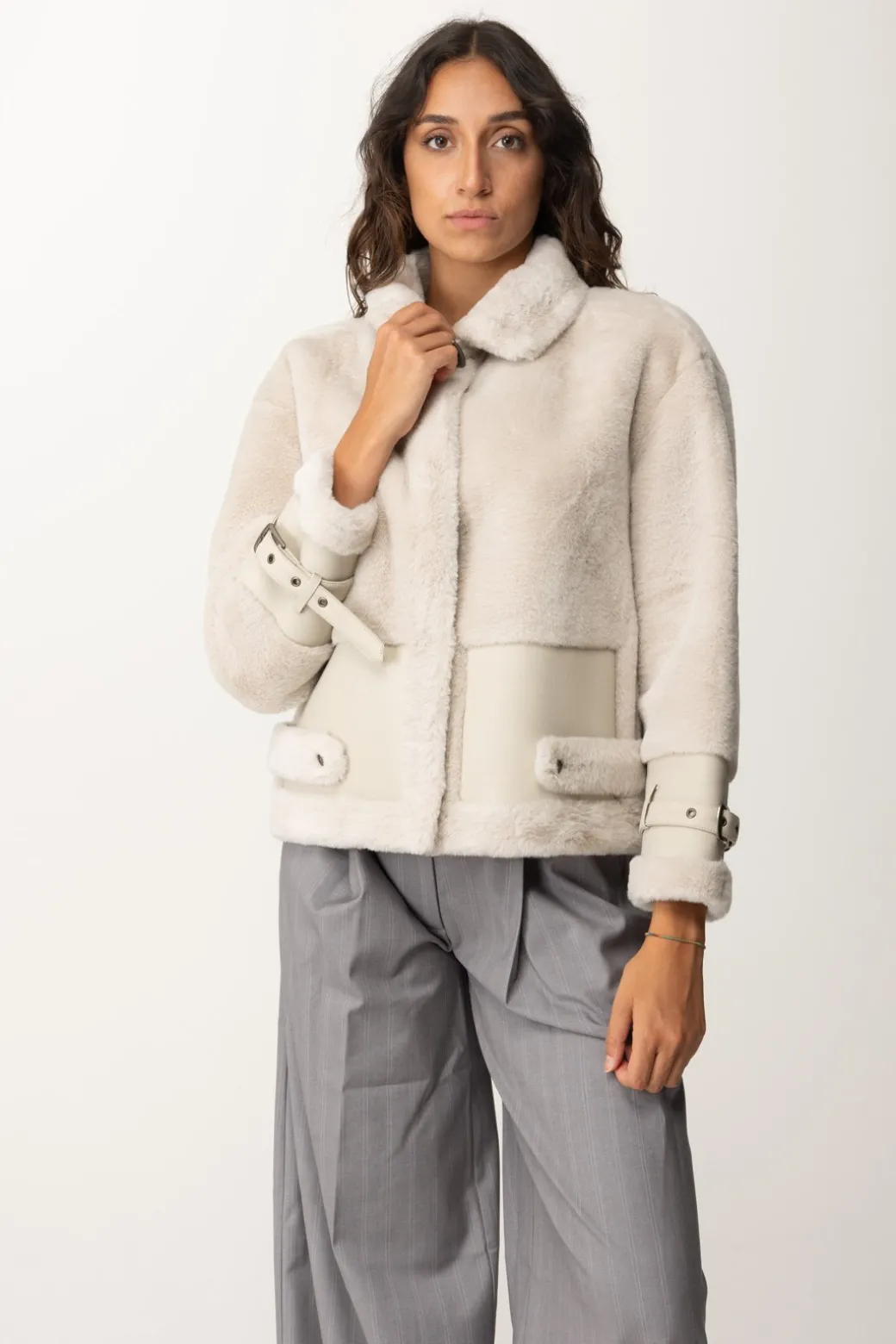 Donna Twin-set Giacca In Faux Fur