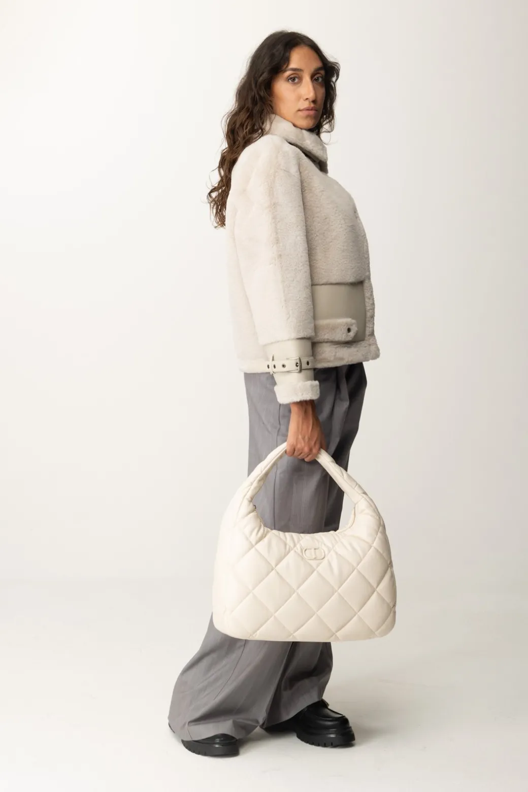 Donna Twin-set Giacca In Faux Fur