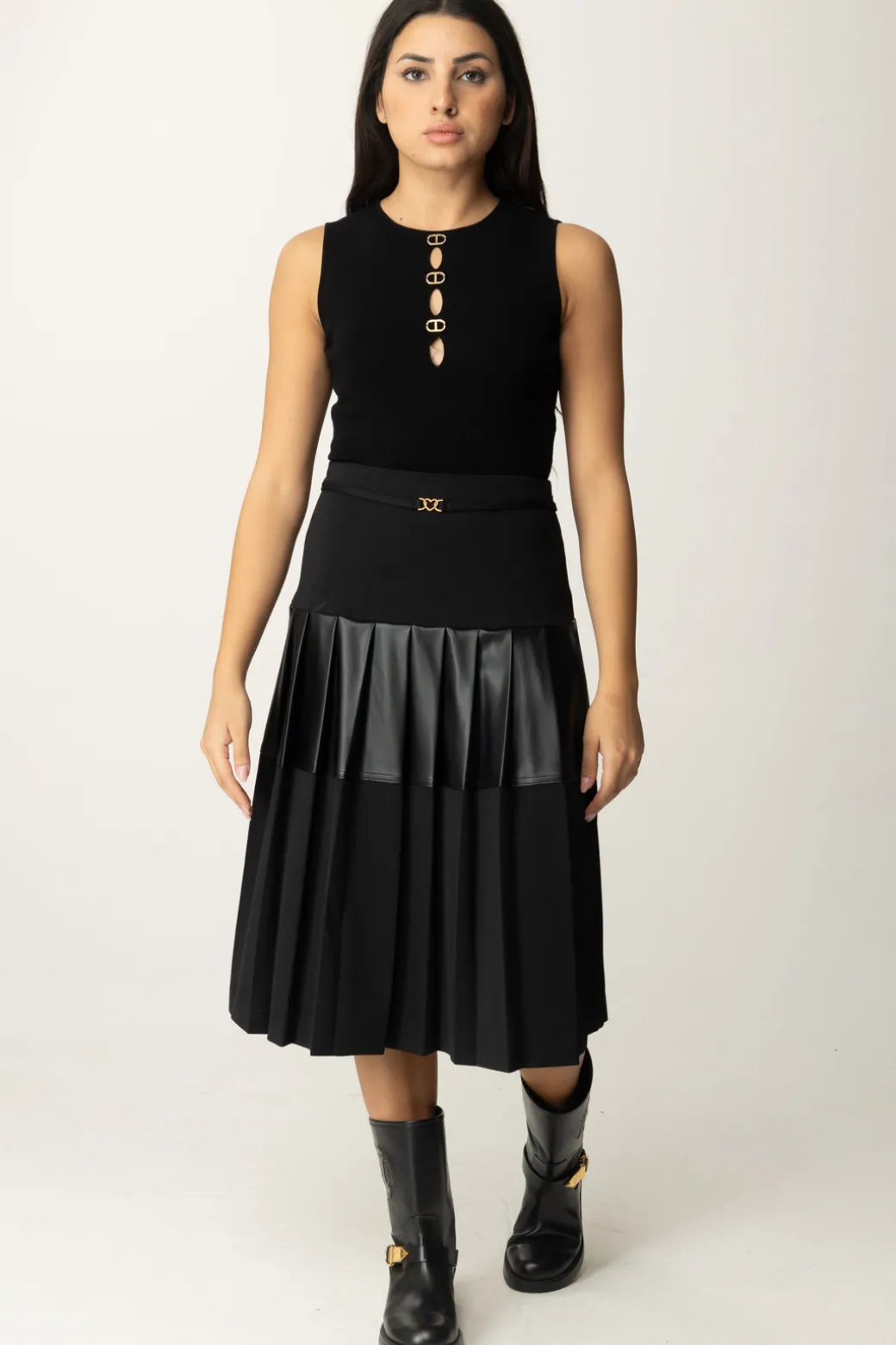 Donna Twin-set Gonna Midi con Inserti