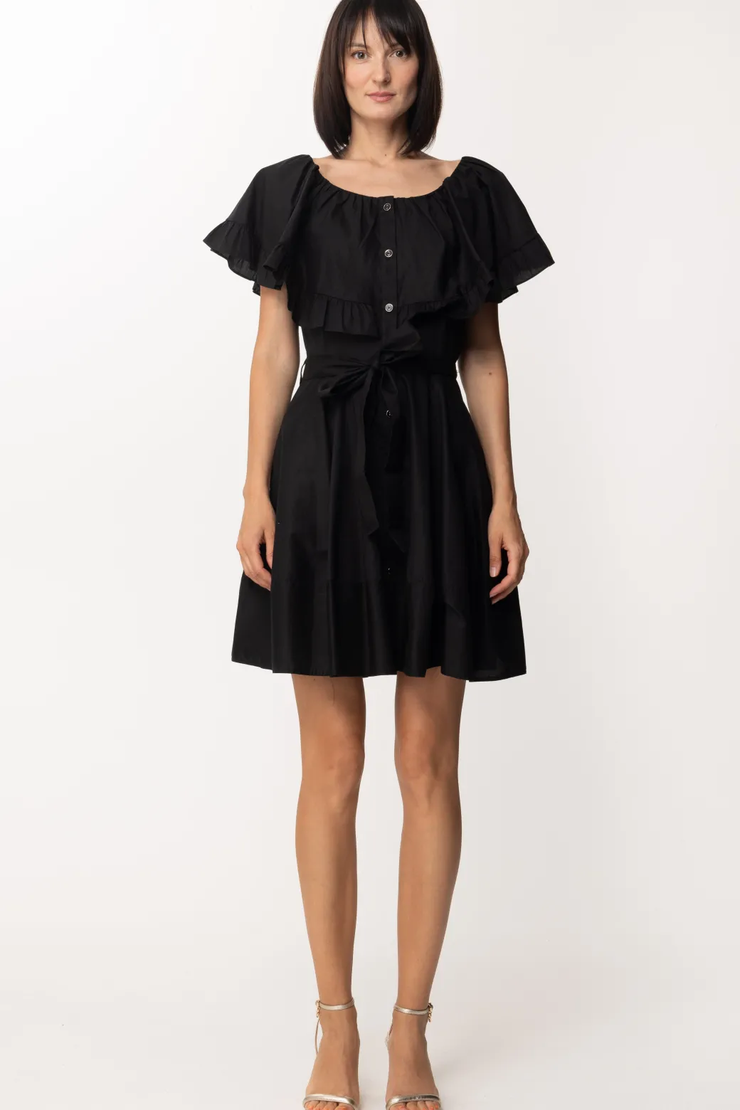 Donna Twin-set Mini Abito Chemisier con Volant