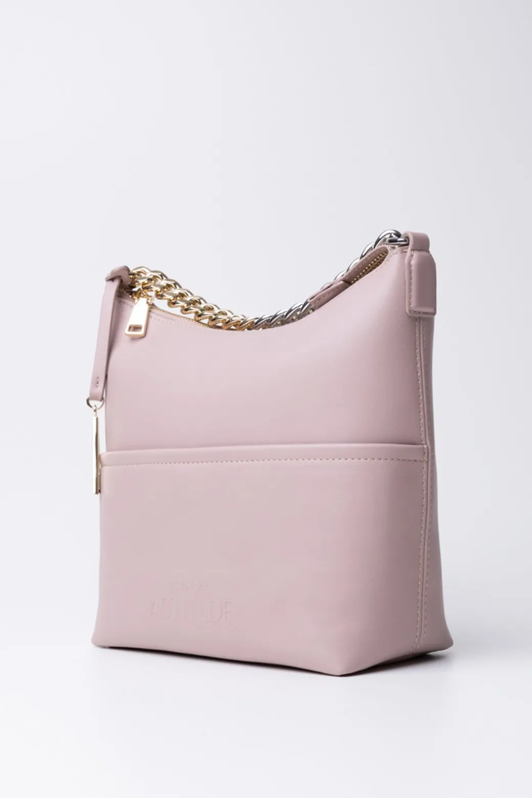 Donna Twin-set Mini Hobo Bag con Catena e Charm Logato