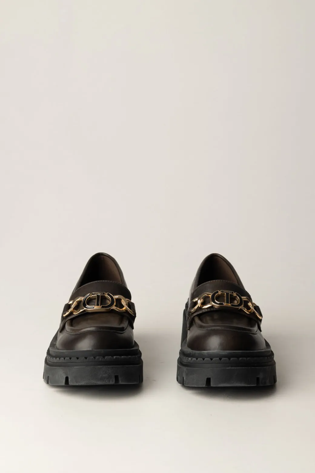 Donna Twin-set Mocassini Platform con Dettaglio Logato
