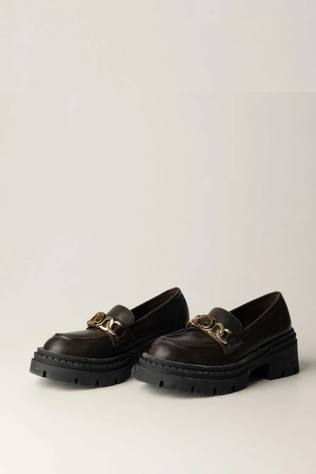 Donna Twin-set Mocassini Platform con Dettaglio Logato