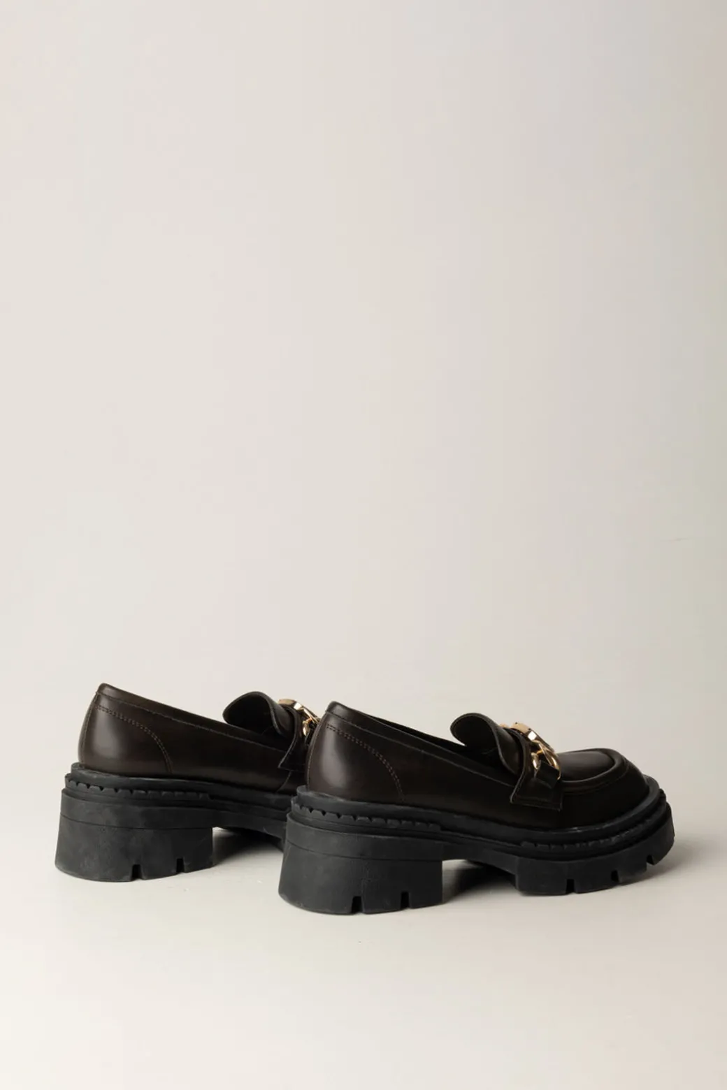 Donna Twin-set Mocassini Platform con Dettaglio Logato