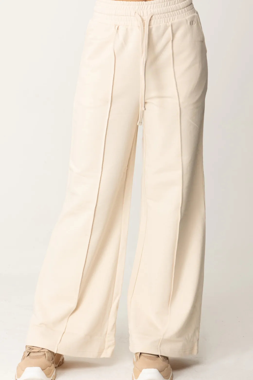 Donna Twin-set Pantalone Jogging a Palazzo In Felpa