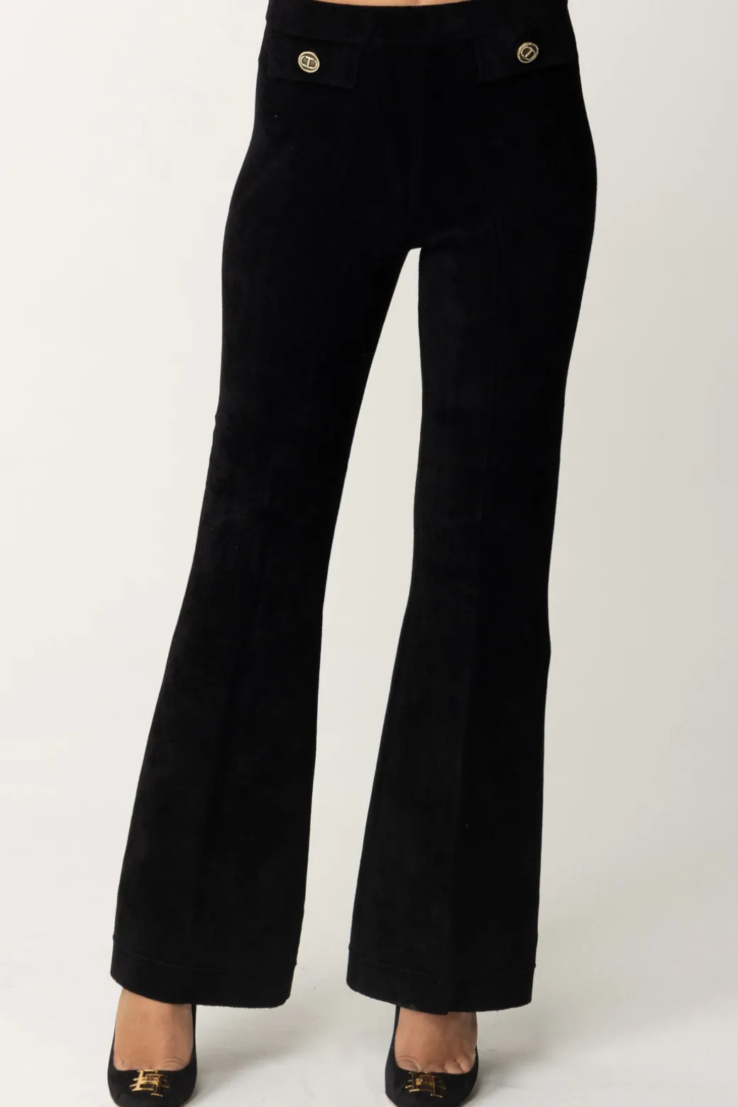 Donna Twin-set Pantaloni Flare In Maglia