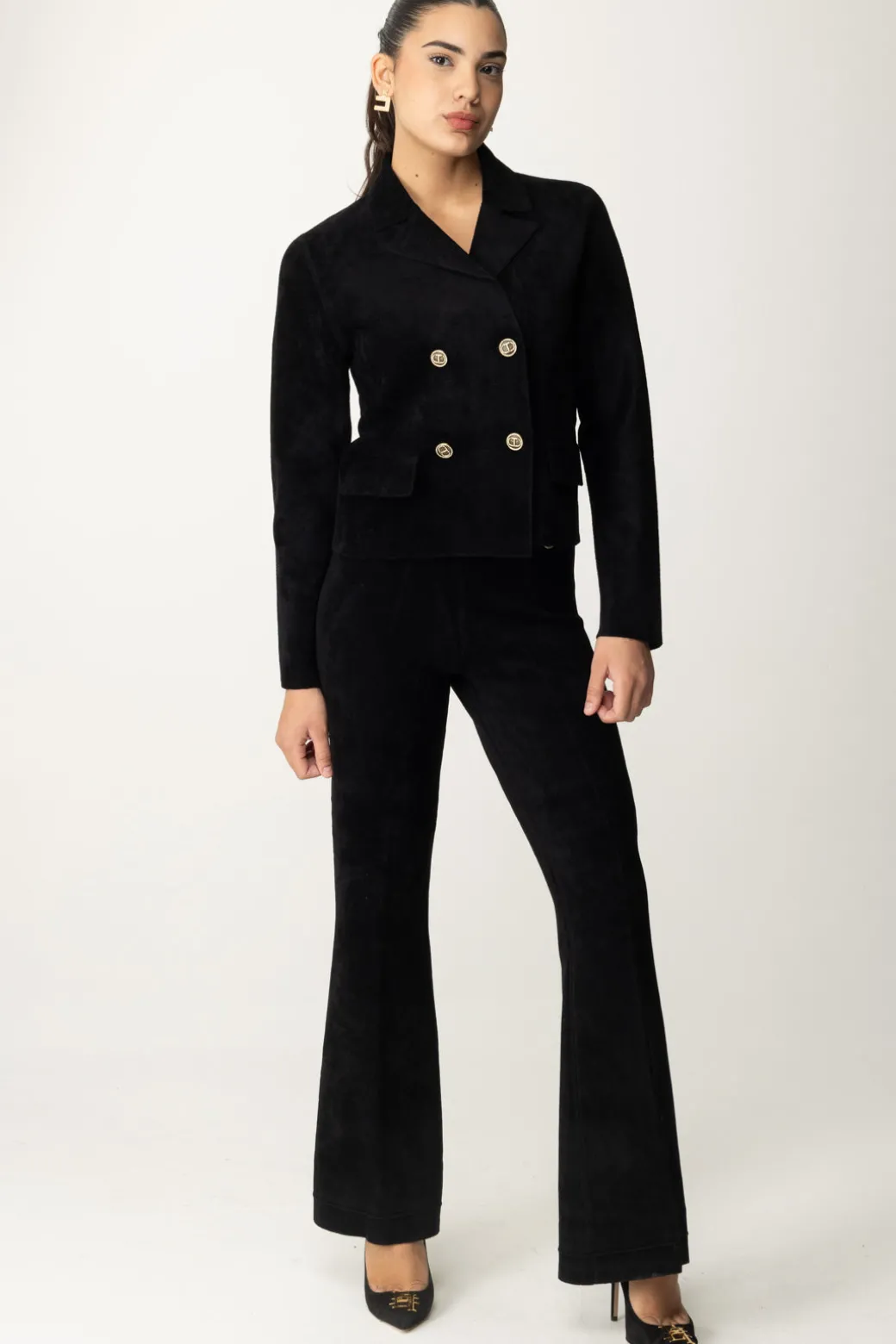 Donna Twin-set Pantaloni Flare In Maglia