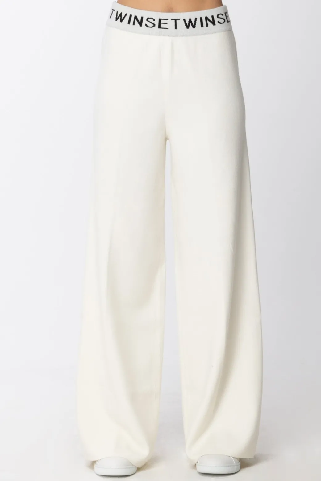 Donna Twin-set Pantaloni In Maglia con Fascia Logata