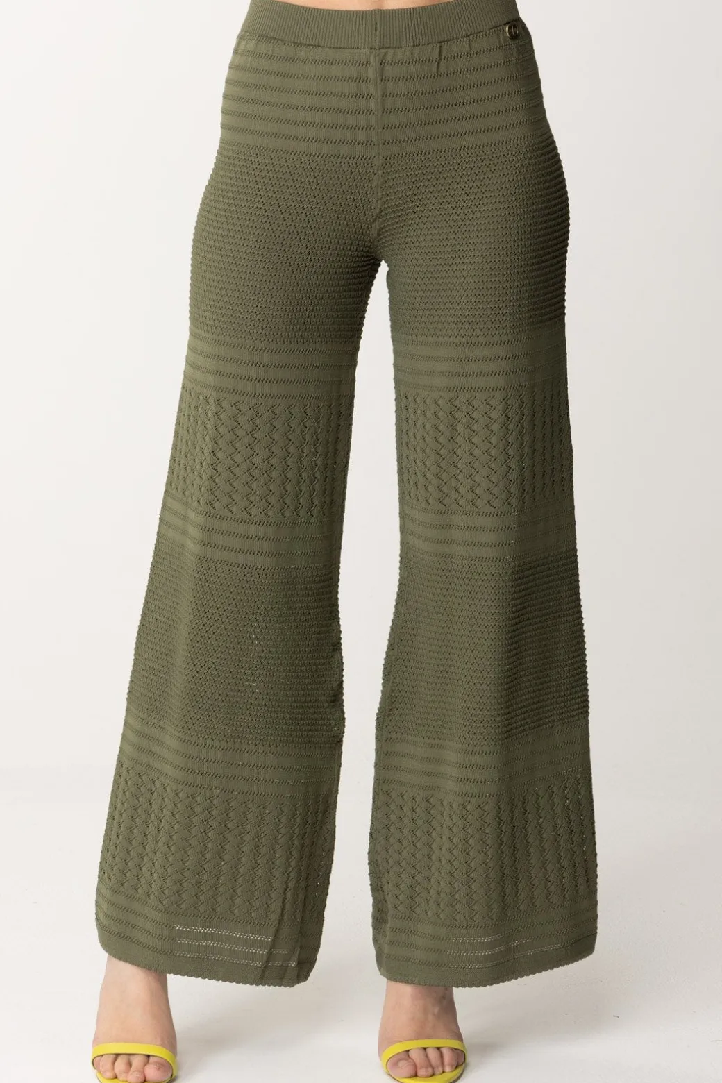 Donna Twin-set Pantaloni In Maglia con Mix Di Punti