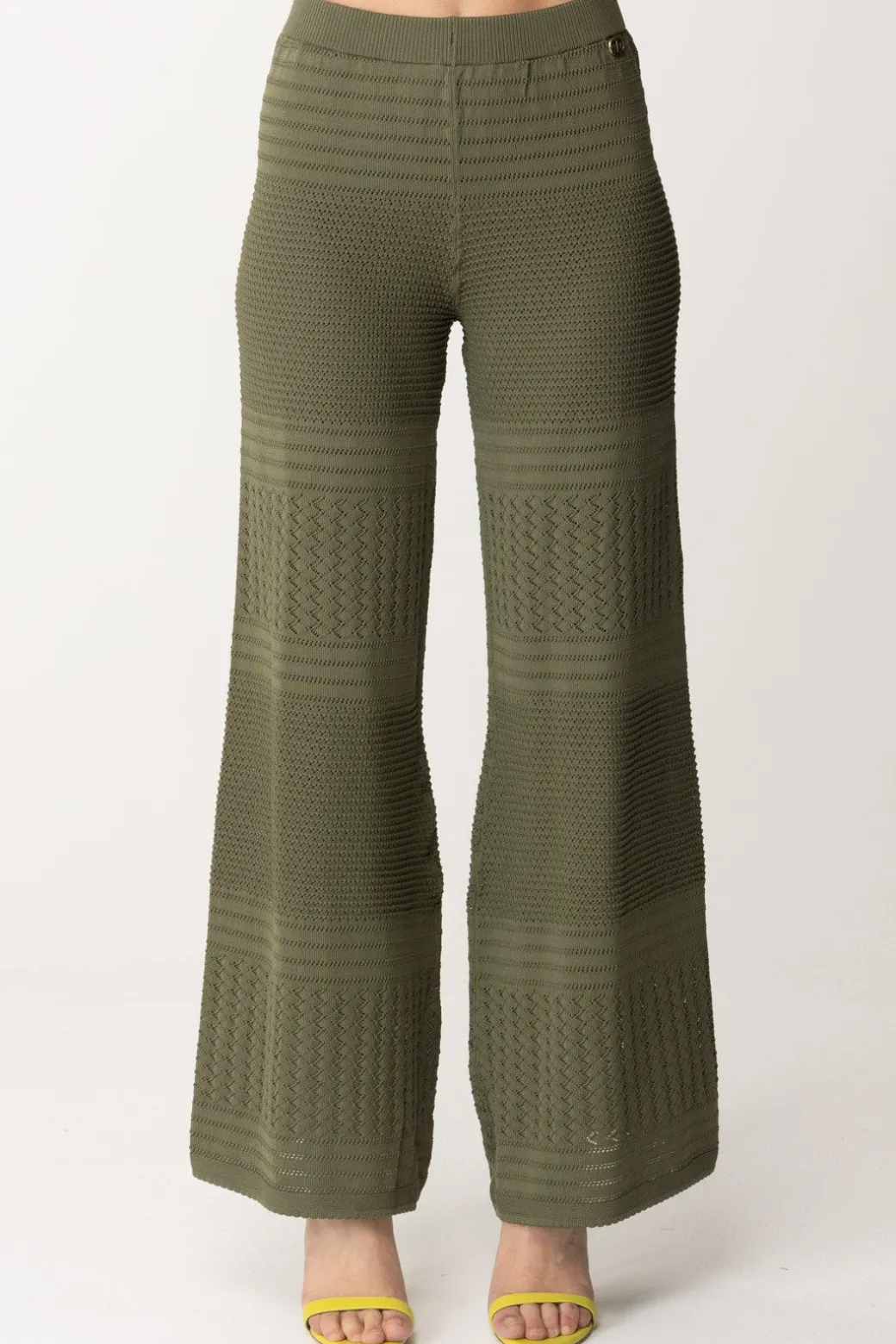 Donna Twin-set Pantaloni In Maglia con Mix Di Punti
