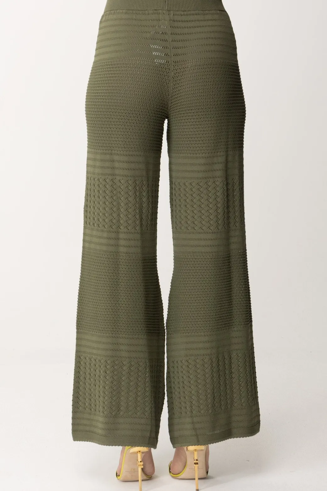 Donna Twin-set Pantaloni In Maglia con Mix Di Punti