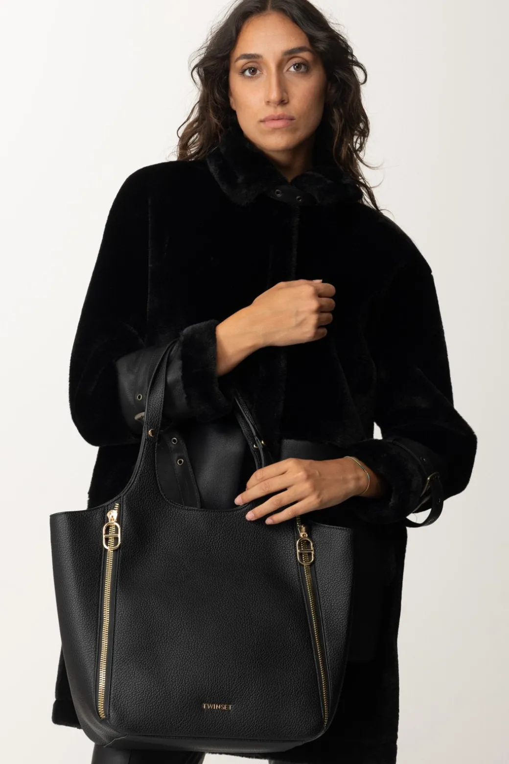 Donna Twin-set Shopper Bag con Doppio Manico