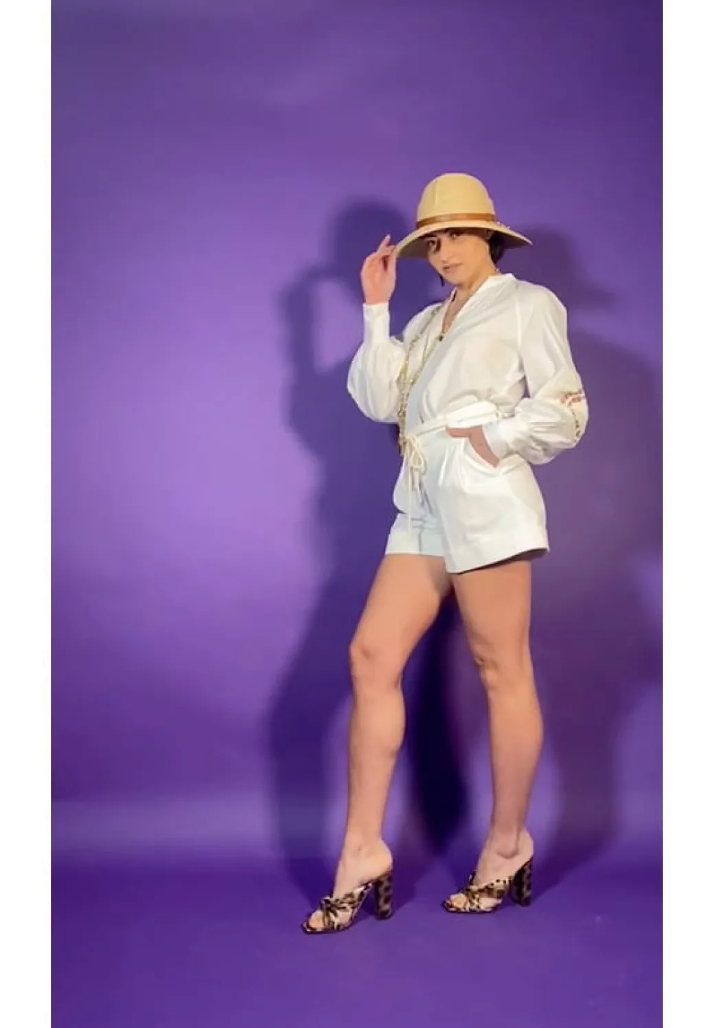 Donna Twin-set Shorts In Raso Opaco con Cordoncino