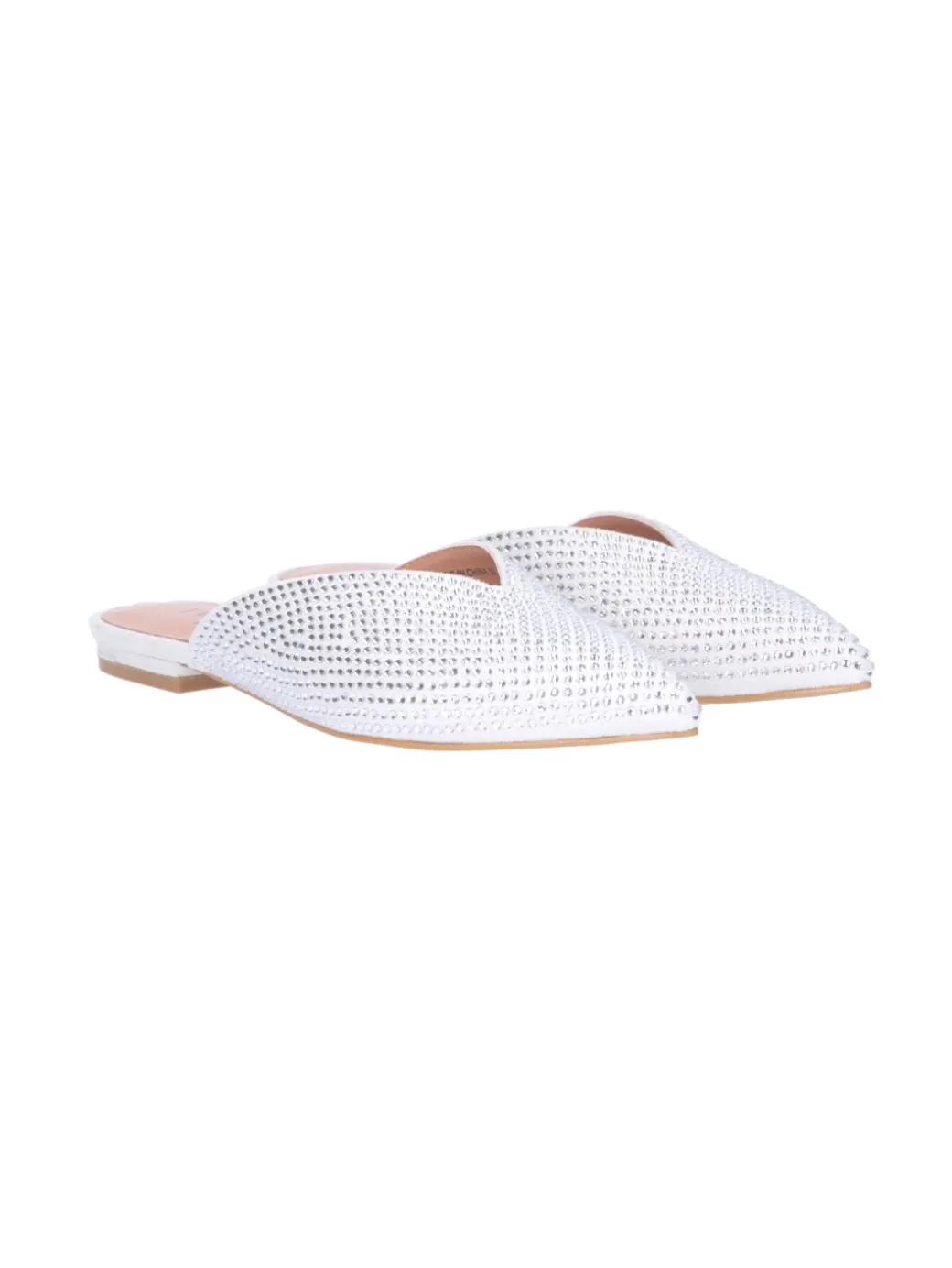 Donna Twin-set Slippers a Punta con Strass