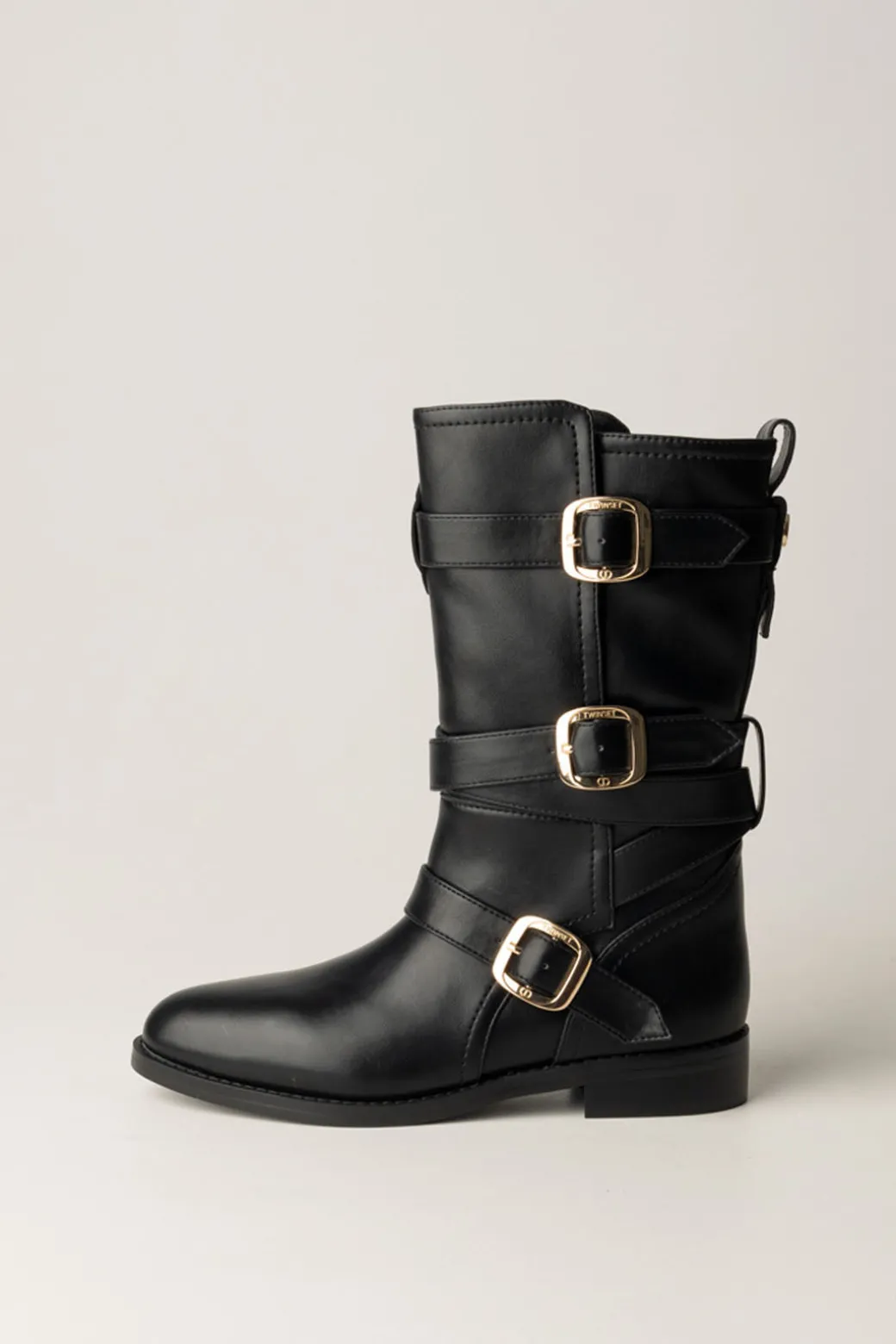 Donna Twin-set Stivaletti Biker con Fibbie