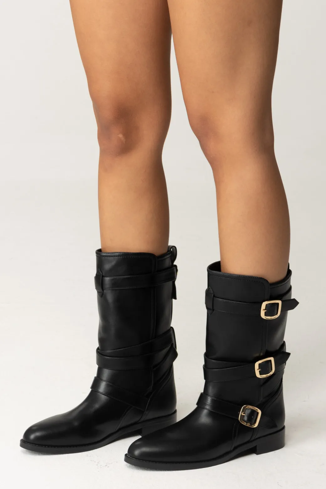 Donna Twin-set Stivaletti Biker con Fibbie