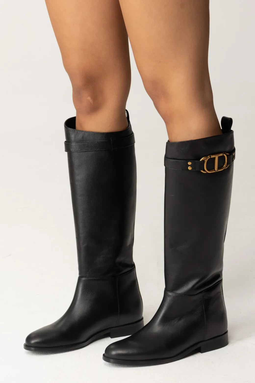 Donna Twin-set Stivali Alti con Fibbia Logata