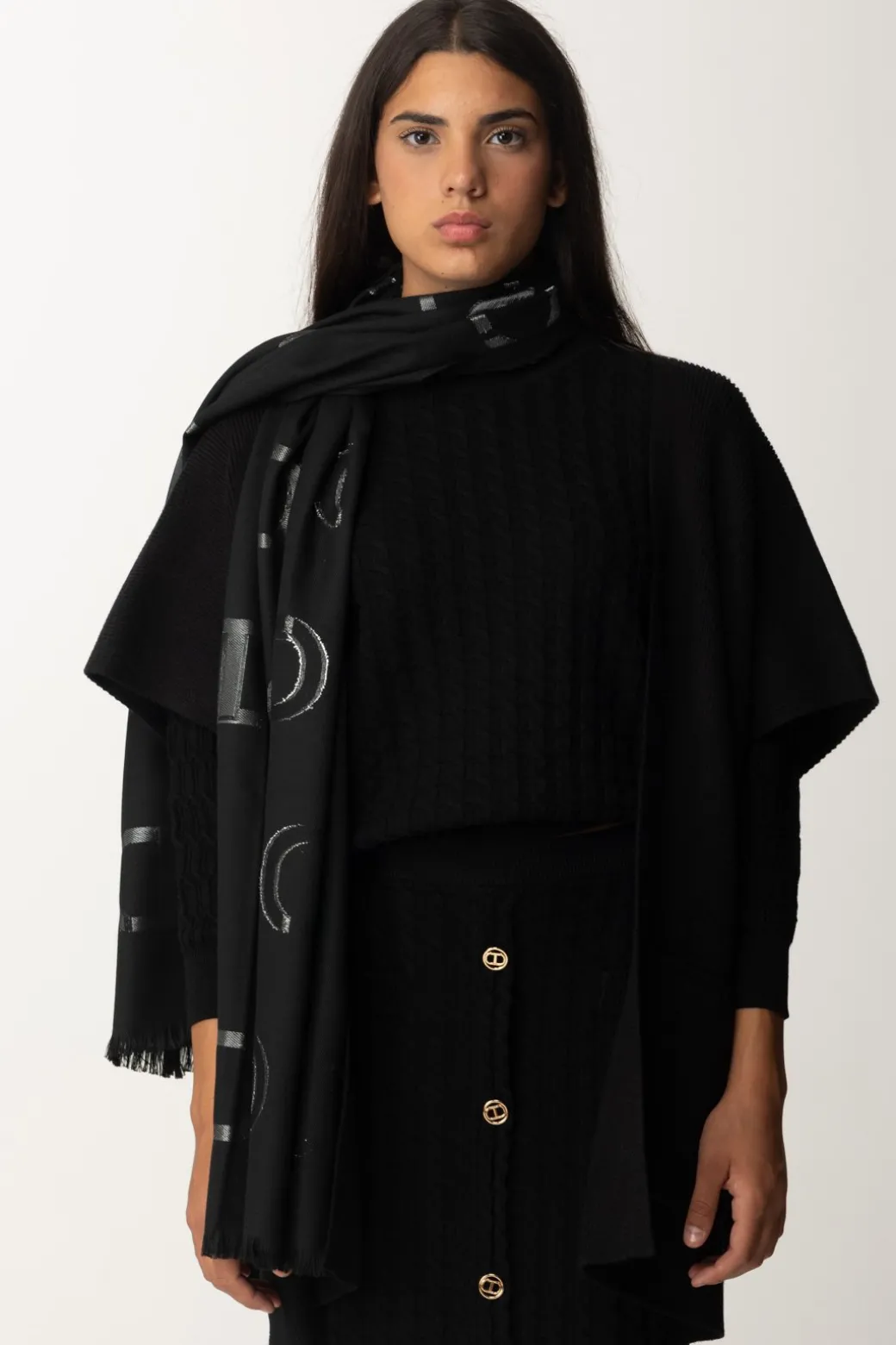 Donna Twin-set Stola con Stampa Logo