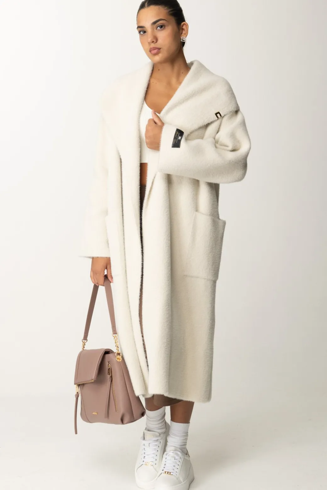 Donna Twin-set Top Cropped In Maglia a Costine